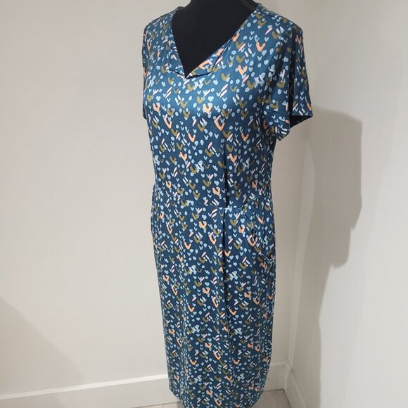 White Stuff Women's Short Sleeve Alice Jersey Midi Dress Size 12 Blue Casual NEW - Picture 3 of 11